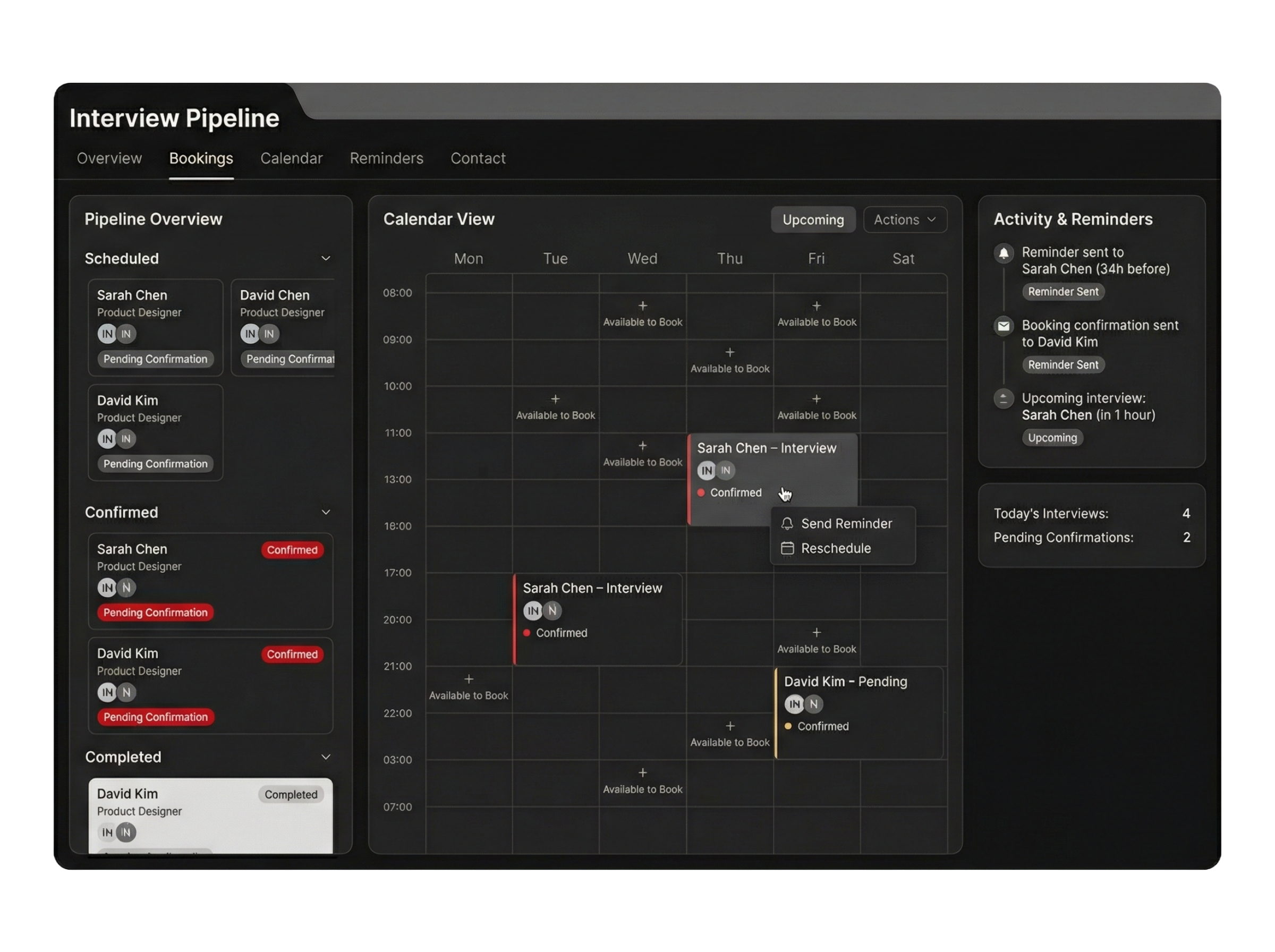 Sistema de agenda coordinada